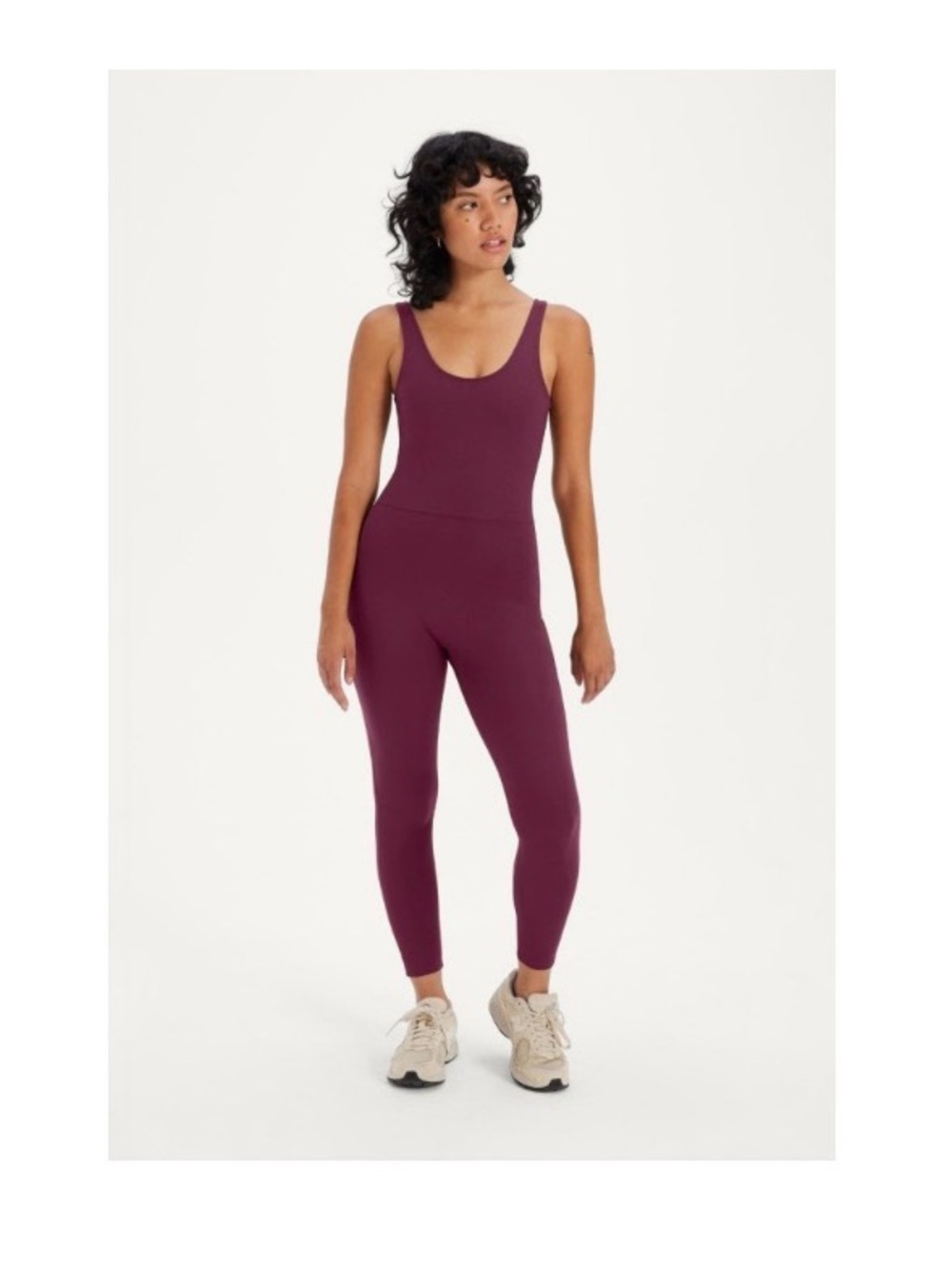 girlfriend collective Plum Scoop-Neck Jumpsuit